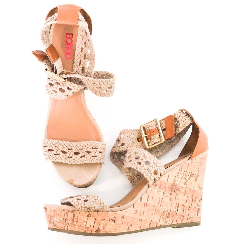 BONGO Sunset Cork Wedge Sandals Size 10
